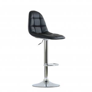 Барный стул Barneo N-96 Eames / Chrome - PU черная кожа